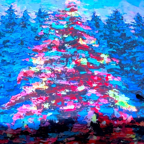 Christmas Tree 3xl Long Sleeve Shirt. Vibrant Lit Tree Image On Front And Back - Picture 9 of 9